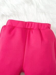 SHEIN 小女童青果領雙色外套和喇叭褲 - 彩色 - 查看 4