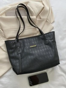 Túi Xách tay Nữ Lá thư Đôi tay cầm Thanh lịch - màu đen - Xem 5