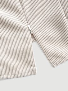 SHEIN MOD Áo sơ mi nữ Tương phản ren màu trơn Retro - Màu be - Xem 4