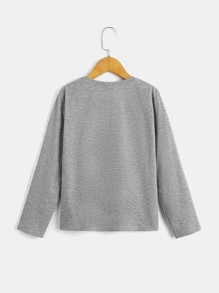 SHEIN Boys Astronaut Print Tee - Light Grey - View 2