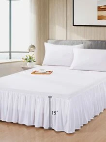 Plain Bed Skirt - White - View 3