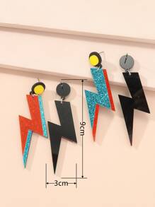 2pairs Long lanh Lightning quyến rũ Bông tai - Nhiều màu - Xem 3