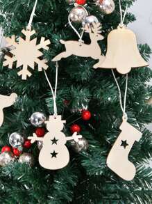 8pcs Christmas Design Random Wooden Cutout - Apricot - View 3