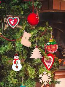 8pcs Christmas Design Random Wooden Cutout - Apricot - View 5