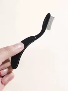 Bàn chải lông mày kim thép, Bàn chải lông mi, Lược chải lông mi, Dụng cụ nối mi, Lược chải lông mi có thể gập lại di động - màu đen - Xem 3