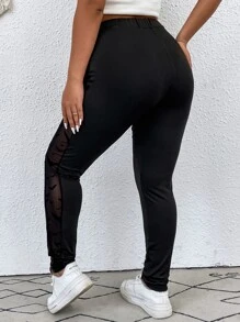 SHEIN LUNE Quần lót kích thước lớn Tương phản Mesh Thú vật Giải trí - màu đen - Xem 4