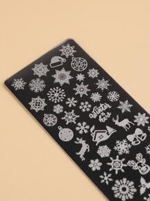 FULL BEAUTY Christmas 3pcs Snowflake Pattern Nail Art Template Set - Multicolor - View 2