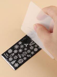 FULL BEAUTY Christmas 3pcs Snowflake Pattern Nail Art Template Set - Multicolor - View 5