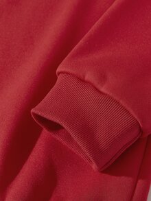 Christmas Print Drop Shoulder Sweatshirt for Christmas - Burgundy - View 3