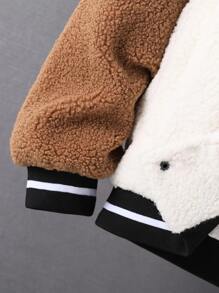 Bé Trai Jackets Nút phía trước Khối Màu Lá thư Giải trí - Nhiều màu - Xem 5