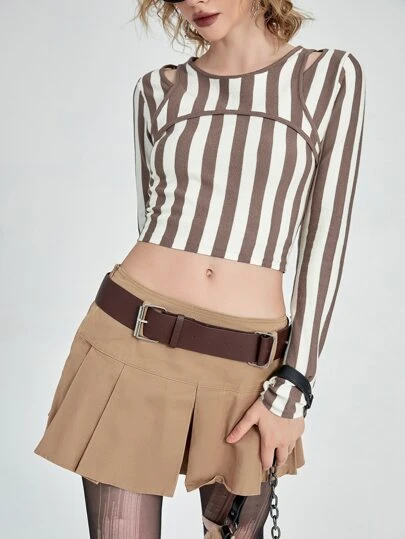 SHEIN MOD Jersey corto de rayas 2 en 1