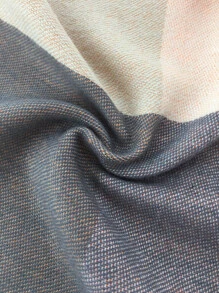 Chal con patrón de cuadros bajo con fleco - Multicolor - Ver 4