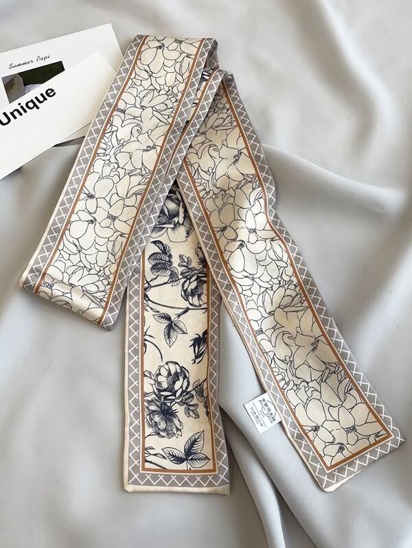 Women Fashion Floral Pattern Twilly Scarf SHEIN USA