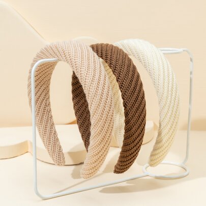 3pcs Solid Wide Headband