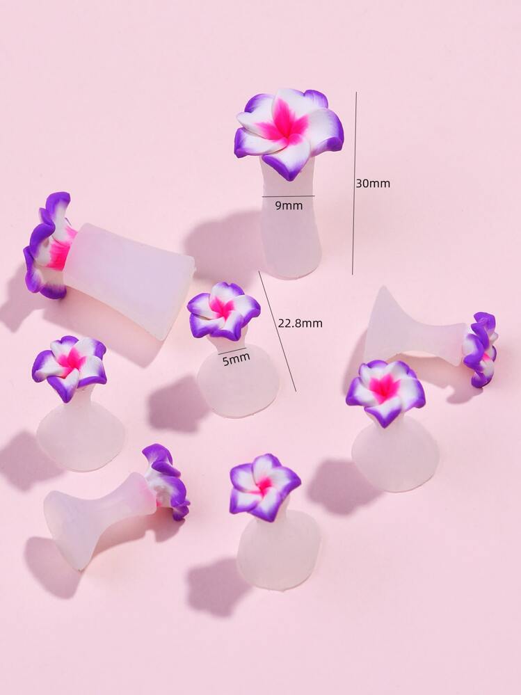 8pcs Silicone Flower Design Toe Splitter,Nail Supplies,Nail Tools,Nail Art Tools,Back To School,Nails,Nail Tools For Press On Nails - Multicolor - View 3