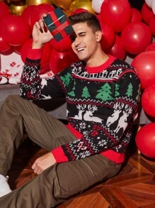 Manfinity Men Christmas Pattern Jumper - Multicolor - View 2
