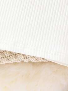 嬰兒熊貼布高領T恤 - 白色 - 查看 6