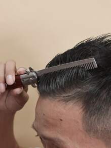 1 peine de acero inoxidable con resorte plegable para espalda grande, cabezal de aceite, suministros de peluquería - Multicolor - Ver 2