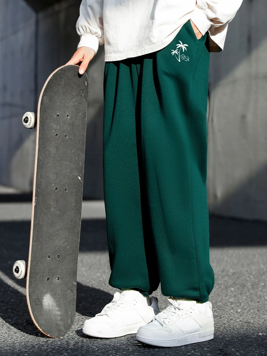 Claim Dot Quần thể thao Nam Dây kéo Túi Nhiệt đới - Màu xanh lá cây đậm - Xem 1