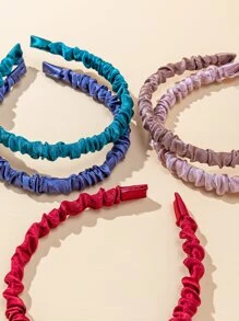 5 piezas Diadema unicolor fruncido - Multicolor - Ver 3
