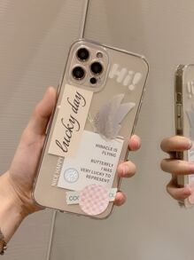 Vỏ điện thoại trong suốt hình bướm & Monogram - Nhiều màu - Xem 1