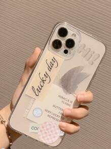 Vỏ điện thoại trong suốt hình bướm & Monogram - Nhiều màu - Xem 2