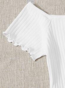 Muchica Embroidered Butterfly Graphic Ribbed Dress - White - View 4