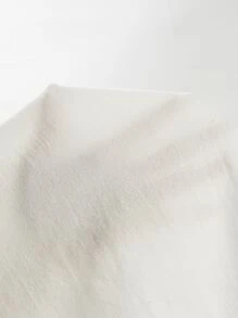 SHEIN Privé T-shirt Tombol Plain Anggun - Putih - View 6