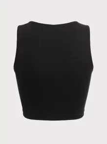 Muchica Star Sequins Crop Tank Top