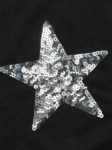Muchica Star Sequins Crop Tank Top
