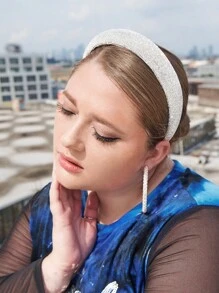 SHEIN Belle 水鑽裝飾髮箍 - 白色 - 查看 5