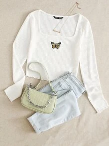 Muchica Áo thun Nghề thêu Thú vật Giải trí - trắng - Xem 1