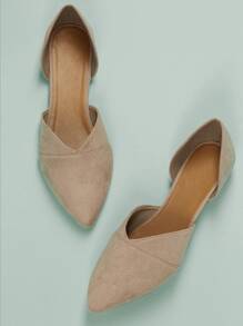 SHUZIA Pointy Toe Loafer Flats - Khaki - View 2