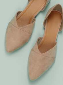 SHUZIA Pointy Toe Loafer Flats - Khaki - View 3
