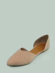 SHUZIA Pointy Toe Loafer Flats - Khaki - View 4