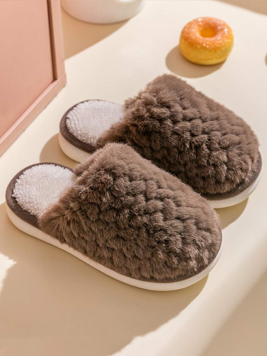 Dép mặc nhà nam màu trơn - màu nâu - Xem 1