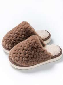 Dép mặc nhà nam màu trơn - màu nâu - Xem 2