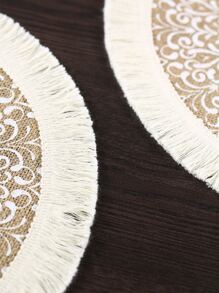 1pc Scroll Pattern Fringe Trim Placemat - Nhiều màu - Xem 3