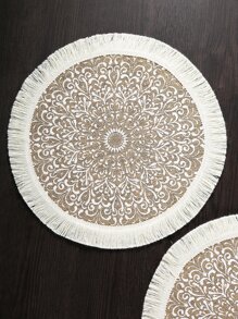 1pc Scroll Pattern Fringe Trim Placemat - Nhiều màu - Xem 4