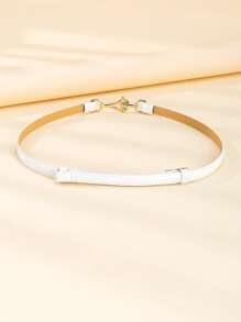 OT搭扣皮帶 - 白色 - 查看 2