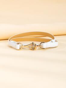 OT搭扣皮帶 - 白色 - 查看 3