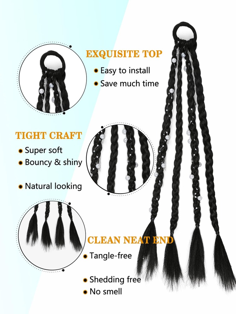 Bím tóc tổng hợp trung bình - màu đen - Xem 5