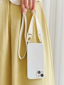 素色手機殼附帶繩子 - 白色 - 查看 2