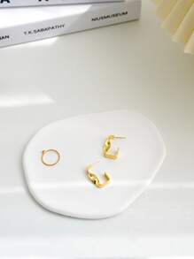 1個高端時尚珠寶托盤,展示架,拍照裝飾道具（由石膏製成）,情人節禮物 - 白色 - 查看 1