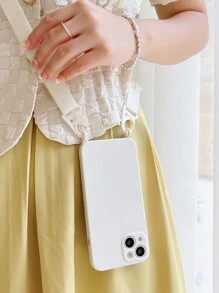 素色手機殼附帶繩子 - 白色 - 查看 3