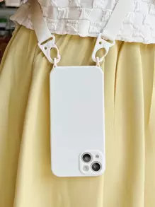 素色手機殼附帶繩子 - 白色 - 查看 4