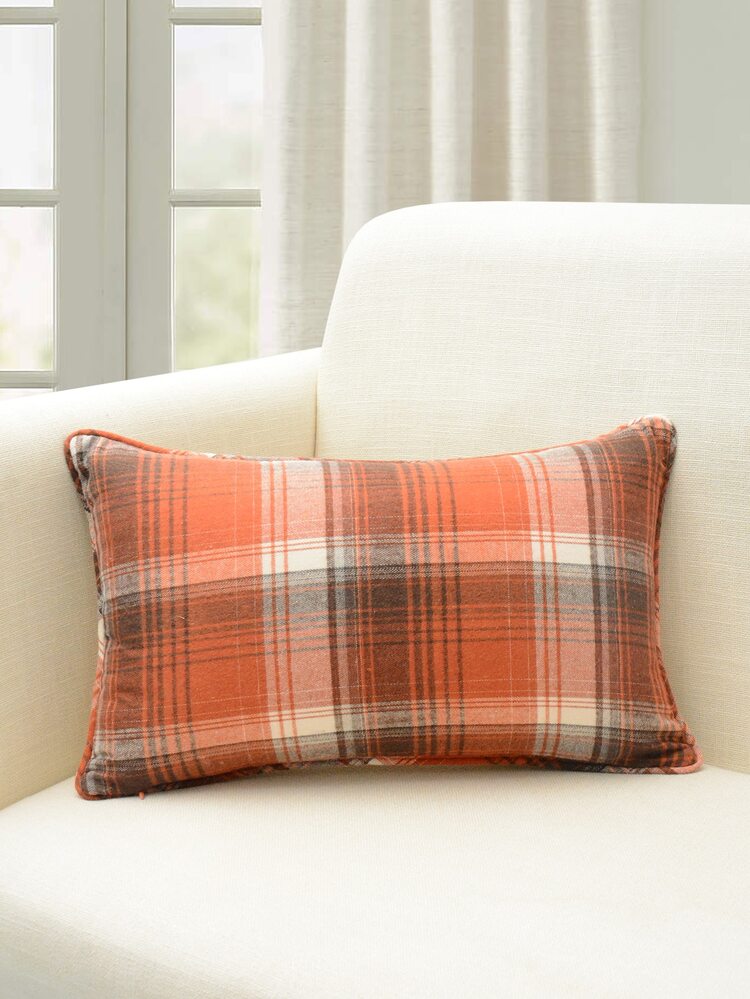 1 pieza Funda de cojín sin relleno calabaza con bordado con diseño de parche de letra - Multicolor - Ver 6