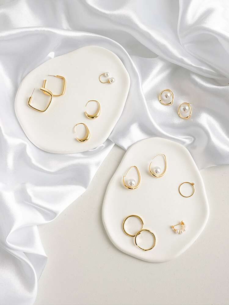 1個高端時尚珠寶托盤,展示架,拍照裝飾道具（由石膏製成）,情人節禮物 - 白色 - 查看 4