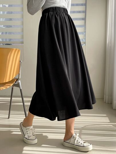 DAZY Women Solid Color Daily Wear High Waist Skirt