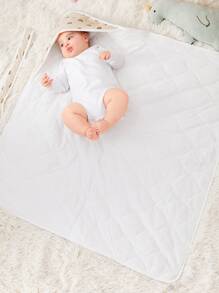 1入組嬰兒長毛絨彩虹印花繈褓毯